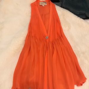 Sexy Silk Tank Elizabeth and James Orange Pleat